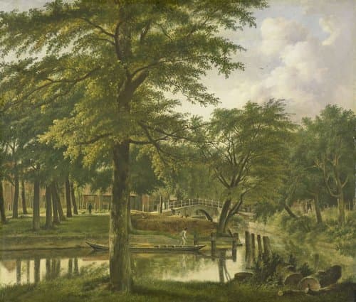 Gezicht op de Nieuwe Gracht bij het Bolwerk te Haarlem by Wybrand Hendriks