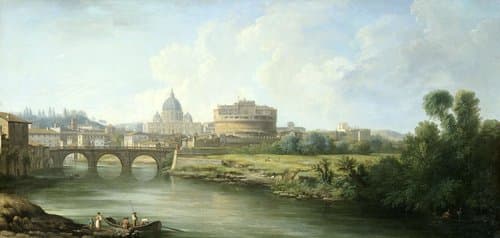 View of the Castel Sant'Angelo in Rome by Pierre Antoine Demachy