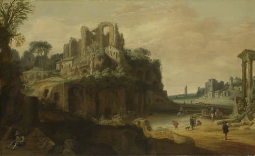 Roman Landscape with Ruins by Pieter Anthonisz van Groenewegen; Esaias van de Velde