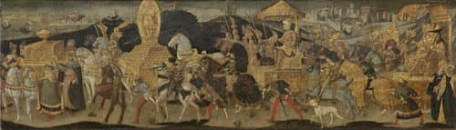 Het optrekken van Darius voor de slag bij Issus by Apollonio di Giovanni