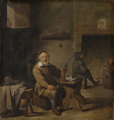 Elderly Man Seated in a Tavern by David Teniers (II)