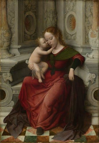 Maria met kind by Adriaen Isenbrant