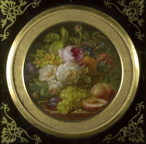 Stilleven met bloemen en vruchten