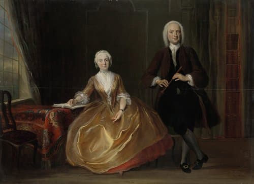 Musicerend paar by Cornelis Troost