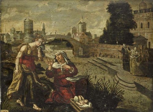 Farao's dochter vindt Mozes in het biezen mandje by anonymous
