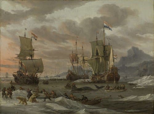 Rough Sea with Sailing Vessels by Georges Johannes Hoffmann