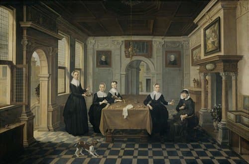 Interior with Five Women by Dirck van Delen