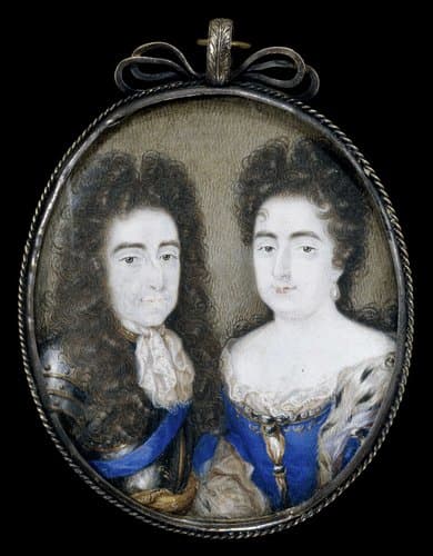 Willem III (1650-1702), prins van Oranje en sinds 1689 koning van Engeland met zijn vrouw Maria Stuart (1662-95) by Peter Hoadly