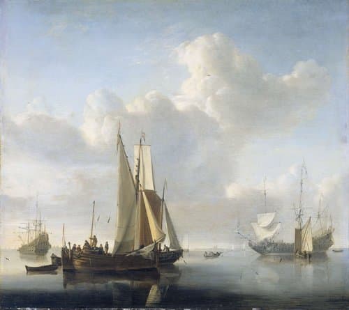 Schepen voor de kust by Willem van de Velde (II)
