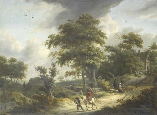 Landschap met valkenier by Roelof Jansz. van Vries