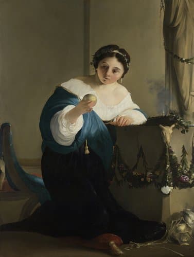 Cydippe met de appel van Acontius by Paulus Bor