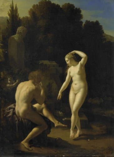 A Nymph Dancing to a Shepherd's Flute by Adriaen van der Werff