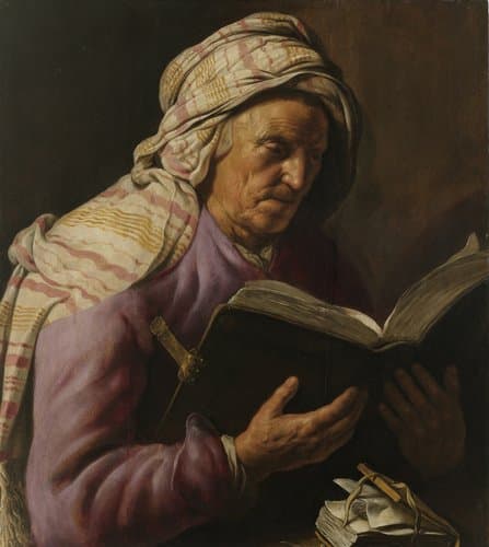 Lezende oude vrouw by Jan Lievens