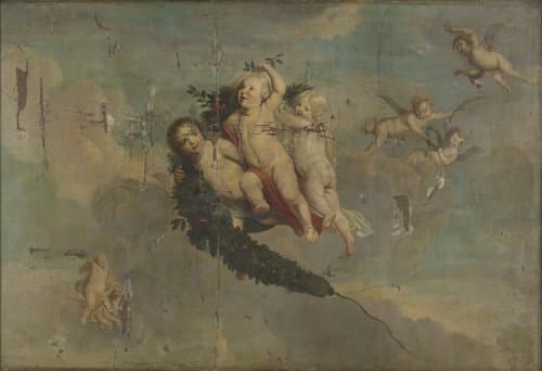 Putti met festoen by anonymous