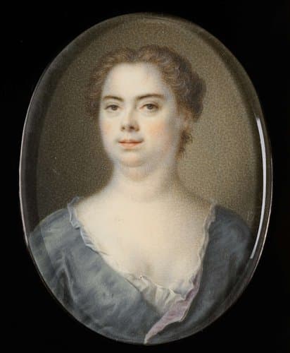 Portret van Esther Winter, echtgenote van Balthasar Denner by Balthasar Denner