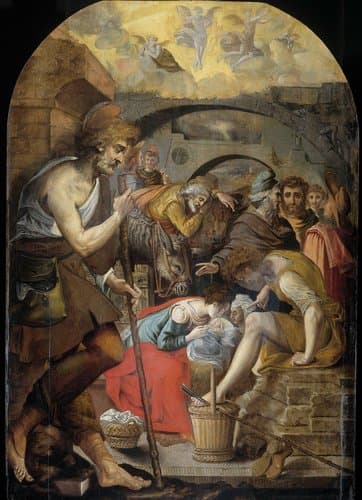 De aanbidding der herders by Anthonie Blocklandt