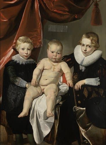 Portret van Jan, Simon en Hendrick Verstegen by Thomas de Keyser