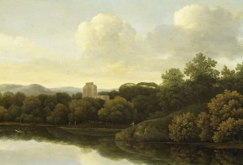 Wooded Landscape with River by Johan de Lagoor