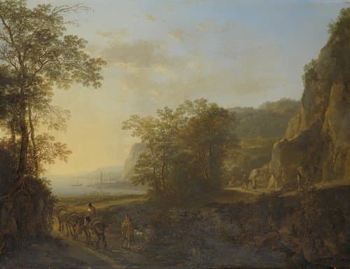 Italian Landscape with a View of a Harbour by Jan Both