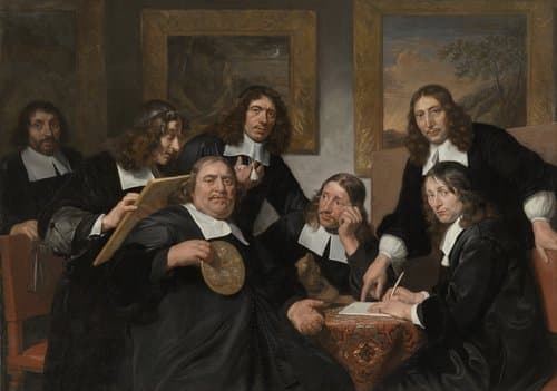 De overlieden van het Sint Lucasgilde te Haarlem, 1675 by Jan de Bray