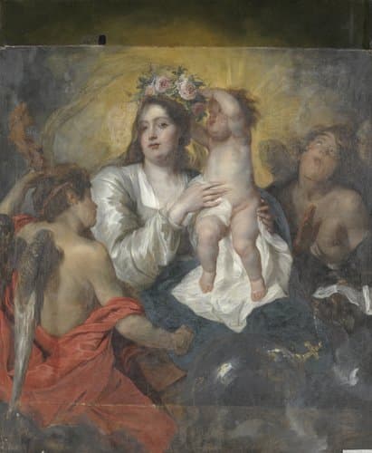 The Virgin Crowned by the Infant Christ by Thomas Willeboirts Bosschaert
