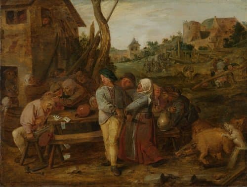 Card Fight outside a Country Tavern by Adriaen Brouwer