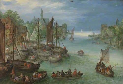 Gezicht op een stad aan een rivier