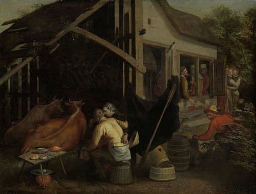Couples Making Love at a Country Inn by Aert Pietersz.