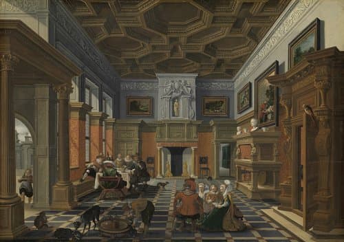 A Company in an Interior by Bartholomeus van Bassen; Esaias van de Velde