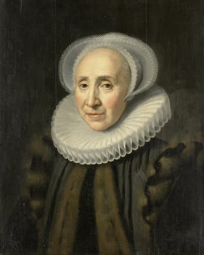 Portret van Volckera Claesdr Knobbert (1554-1634). Echtgenote van Paulus van Beresteyn by Michiel Jansz van Mierevelt