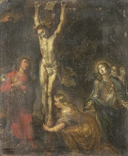 Christ on the Cross, with the Mother of Sorrows and Saints John the Evangelist and Mary Magdalene by anonymous