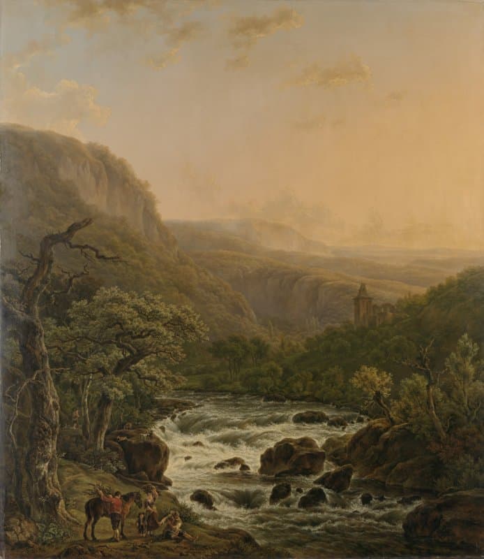 Rivier in de Ardennen bij zonsondergang by Henri van Assche