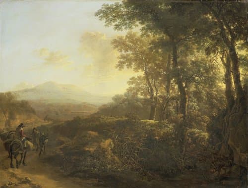 Italiaans landschap met muilezeldrijver by Jan Both