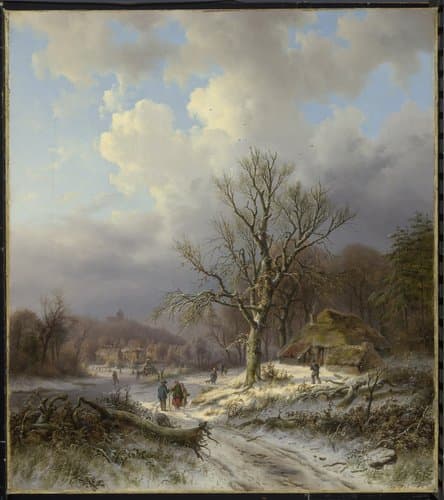 Sneeuwlandschap by Alexander Joseph Daiwaille