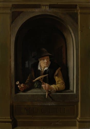 Een vissersvrouw by Gerard Dou