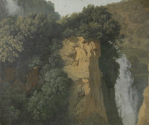 Overgrown Cliffs with a Waterfall in Italy by Hendrik Voogd