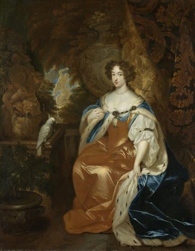Portret van Maria Stuart, echtgenote van prins Willem III by Caspar Netscher