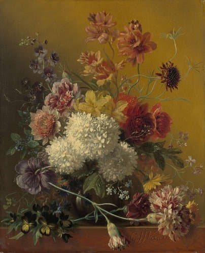 Stilleven met bloemen by Georgius Jacobus Johannes van Os
