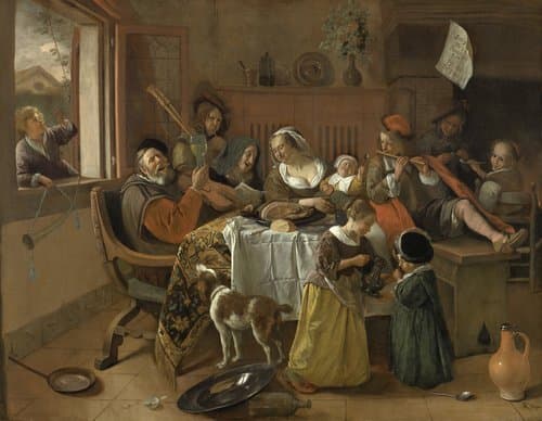 Het vrolijke huisgezin by Jan Havicksz. Steen