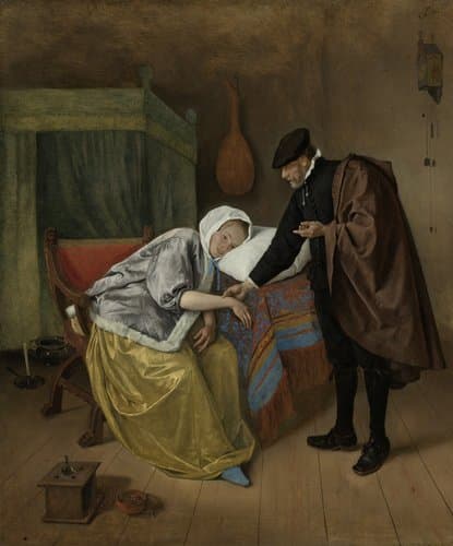 The sick woman by Jan Havicksz. Steen