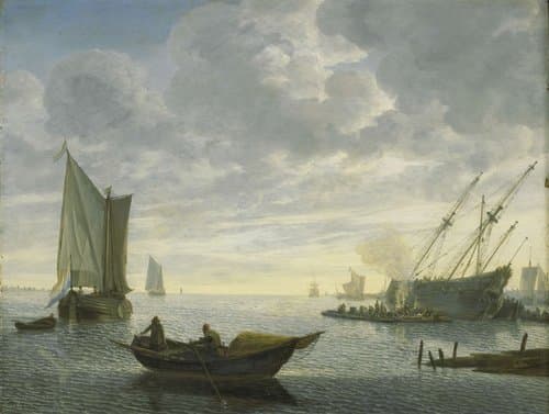 Het kalefateren van een schip by Lieve Pietersz. Verschuier