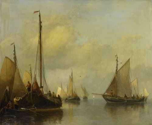 Fishing Boats on calm Water by Antonie Waldorp