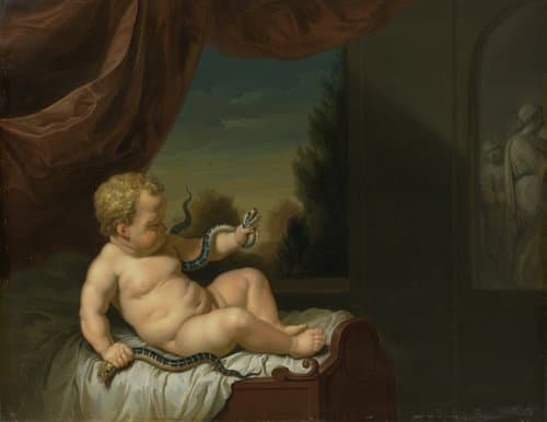 De jonge Hercules met de slangen by Pieter van der Werff