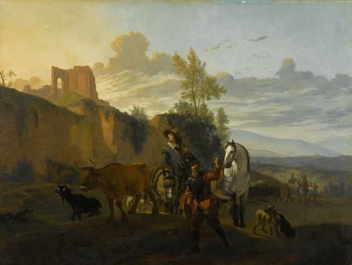 Italian Landscape with Soldiers by Karel du Jardin