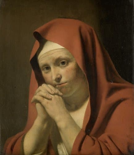 Biddende vrouw by Caesar van Everdingen