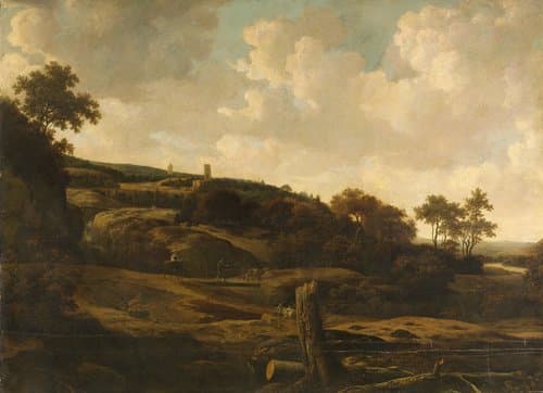 Bergachtig landschap met ruïne by Joris van der Haagen