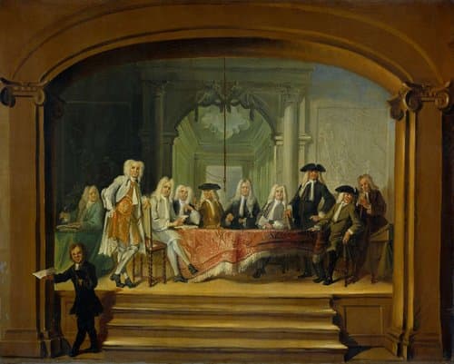 De regenten van het Aalmoezeniersweeshuis te Amsterdam, 1729 by Cornelis Troost