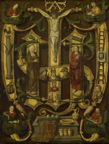 Monogram of Christ combined with Instruments of the Passion by anonymous
