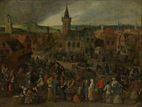 Market Day in a Flemish Town by Sebastiaen Vrancx