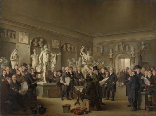 De beeldenzaal van de Maatschappij Felix Meritis by Adriaan de Lelie